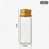 Tapa de Aluminio Dorada de 22 mm Botella de Vidrio Mini Botella Pequeña Sellada de Grado Alimenticio Tarro Botella de Vidrio para Deriva Botella de Medicina Empaque Portátil