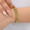 Joyería de Agua Spring Creek Correa de Malla Ancha de Acero Inoxidable Pulsera Dorada para Mujer BR-2325
