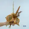 3 Peonías Artificiales con Bordes Quemados, Ramo Atado a Mano para Fotos de Boda, Decoración del Hogar DIY
