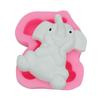 Molde de sabão de elefante estéreo Molde de silicone para sabão artesanal Molde decorativo de argila e chocolate para bolos e velas
