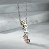 FONTE Fábrica moda titânio colar de aço feminino europeu e americano criativo 8 palavras feminino diamante embutido colar de duas cores entrega de uma peça