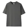 Camiseta de algodón chino de alta gama personalizada, algodón romano, manga corta para hombre, agradable para la piel y transpirable, cuello redondo, color liso, adecuada para primavera y otoño como capa base