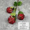 Simulación 3 cabezas madera hortensia red roja bola de nieve sala de estar exhibición flores artificiales decoración del hogar tienda de flores boda hortensia