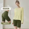 Ropa de Yoga para Mujer, Estilo Nuevo, Corte Holgado, Adelgazante, Espalda Bonita, Camiseta de Manga Larga Calada, Top Transpirable para Deporte al Aire Libre y Fitness