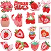 Pegatina de Tela Bordada de Fresa Dulce Parche Decorativo para Ropa Pegatina de Fresa Bordada por Computadora Decoración de Bolso Etiqueta Bordada