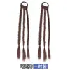 Pelucas para Niños, Cabello Largo para Niñas, Trenzas Dopamina tipo Boxeadora, Pelucas de Cola de Caballo, Coletas Dobles Juguetonas y Naturales, Trenzas de Tres Hebras