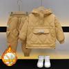 Ropa acolchada de algodón para niños dos piezas ropa de invierno acolchada de algodón para bebé, traje nuevo de invierno