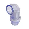Codo de PVC transparente azul directo, tes, válvula de bola, unión, conector de escape fuerte de agua superior e inferior, accesorios de tubería de suministro de agua para acuario