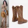 Botas de Cowboy Ocidentais Retrô Botas Martin Femininas Melard Verão 2026 Novas Botas Curtas de Cano Médio Botas de Cavaleiro