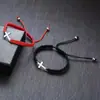 Cuerda de mano tejida a mano de acero inoxidable con cruz de color múltiple de estilo simple transfronterizo, cadena de pulsera tejida para pareja, en stock, venta al por mayor