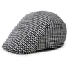 Gorra retro para hombre, boina a cuadros de otoño e invierno, gorra coreana de mediana edad, gorra progresiva informal Joker, venta al por mayor
