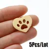 Novos Acessórios de Joias DIY de Comércio Exterior Pingente Simples Feito à Mão Coração Estampa de Patas de Cachorro Patas de Gato em Estoque