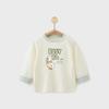 Camisetas de Primavera e Outono para Meninos e Meninas 2025 Novo Estilo Camisetas de Manga Longa para Meninos e Meninas Tops para Bebês Algodão Puro Classe A Desenho Animado Fofo