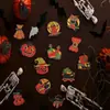 24 Piezas Adornos de Madera de Halloween Decoraciones Colgantes de Fantasma Árbol Esqueleto Calabaza Búho Colgante Decorativo