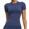 Camiseta Feminina de Verão Slimming de Manga Curta Ajustada Transfronteiriça Fitness Corrida Slim Yoga