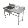 Pia Comercial Transfronteiriça de Aço Inoxidável 304 para Restaurantes e Cozinhas Domésticas, Bacia para Lavar Vegetais, Plataforma de Corte, Cuba de Drenagem 201