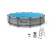 Jilong Estanque de Peces de Lona Acero Inoxidable Redondo Depósito de Agua Tanque para Koi Estanque Temporal de Cría con Lona Engrosada y Estructura de Soporte Juego Completo
