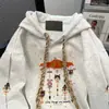 Sudadera con capucha bordada de dibujos animados talla grande para mujer, nueva moda 2025, top engrosado para tallas pequeñas