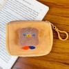 Monedero de peluche con forma de libro rojo, diseño de galletas divertidas, bolsa para guardar auriculares, llavero para niña, accesorios para colgar.