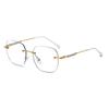 Nuevas Gafas Elegantes para Mujer Cielo Estrellado con Protección contra Luz Azul, Mismo Estilo que Xiaohongshu, Lentes de Lectura sin Montura con Borde Cortado con Acabado de Alta Gama
