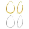 Aretes Ovalados, Accesorios de Oreja de Mujer Modernos y Elegantes, Aretes Sencillos Estilo Retro de Hong Kong, Aretes Exagerados Grandes Únicos Europeos y Americanos para el Verano