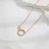 Anillo de Palma Shijia y Collar de Mano de Niño Chapado en Oro Rosa Moda Versátil Collar de Mano Sosteniendo Cadena para Clavícula