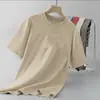Camiseta de manga corta transfronteriza azul marino, top de moda ajustado para hombre, camiseta simple y casual de cuello redondo, para exportación