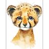 Pôster Animal da Floresta Amazônica A4 Elefante Tigre Desenho Animado Fofo Decoração de Parede para Quarto de Crianças de Jardim de Infância Pintura