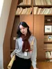 Elegante y suave bufanda 100% lana para mujer, estilo coreano, nuevo color liso, cálido calentador de cuello tejido para invierno, adecuado para estudiantes