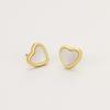 Aretes Retro de Conchas Irregulares en Forma de Corazón de Estilo Ins Europeo y Americano, Aretes de Acero Inoxidable Sencillos y Modernos