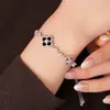 Pulsera Ajustable Flor Hueca de Diamante de Zirconia Estilo Frío Simple Elegante Pulsera de Lujo Ligero Moda Pulsera Versátil