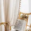 Cortina de Gasa Estilo Cúpula de Lujo Ligero Francés Cortina para Ventana de Arco Francés Cortina de Puerta Cortina de Gasa de Color Sólido Cortina para Armario Viento