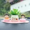 Adornos de Buda Bendito Pequeño, artesanías de resina, Buda Guanyin, linda decoración creativa para coche, adornos de dibujos animados