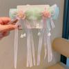 Horquilla de Flor Antigua para Niños Super Hada Horquilla para Actuación Hanfu Horquilla para Niñas Estilo Chino Bordado de Mariposa Borla Pin