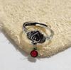 Anillo de plata tailandesa de cloisonné estilo étnico de loto para mujer, anillo de dedo índice de personalidad, diseño de nicho, anillo ajustable para mujer al por mayor