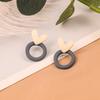 Pendientes de Tuerca Azules Klein de Aguja de Plata S925 Pendientes de Tuerca de Moda Exagerada con Personalidad Nicho Combinables para Mujer