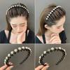 2021 Nueva Ola Diadema de Perlas para Mujer Verano Lavar la Cara Cabello Corto Artefacto para Cabello Roto Horquilla Clip Diadema Perezosa Accesorios para el Cabello