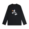 Otoño e Invierno Nuevo Manga Larga Estilo Coreano Camiseta Estampada para Mujer Moderna Versátil Holgada Top Puro Algodón Camiseta Base Ins