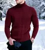 Suéter de punto para hombre de comercio exterior transfronterizo otoño e invierno, suéter de moda de punto trenzado de cuello alto, suéter básico tipo pullover de talla grande