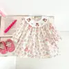 Vestido de Manga Larga con Cuello de Muñeca y Bordado de Oso Floral Nuevo para Niñas Primavera y Otoño Vestido de Princesa para Bebé Mono para Bebé Niña