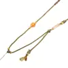 Cuerda para Collar Tejida a Mano con Cera de Abeja DIY Colgante de Jade Hetian Lanyard para Joyería Estilo Antiguo Cuerda Ajustable para Colgar en el Cuello Envuelto con Hilo Dorado