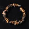 Pulsera de Ágata Cristalina de Grava Amarilla Colorida Natural Grava Desmagnetizada Piedra Cruda Pulida Pulsera Larga