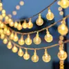 Luces de cadena solares transfronterizas para decoración de camping al aire libre, iluminación ambiental, luces de cadena de estrellas y copos de nieve, luces decorativas de Navidad, venta al por mayor