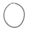Colar de Pérolas Cinza Shijia Choker de Moda Elegante Francês para Mulheres Versátil de Nicho Corrente para Clavícula de Luxo Leve