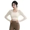 Top de Yoga Nuevo 2026 Verano Delgado Manga Larga Ropa de Fitness Conjunto Deportivo para Mujer Pantalones de Tiburón para Entrenamiento de Pilates