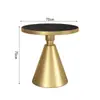 Mesa de Café Pequeña Nórdica de Lujo Ligero, Mesa Lateral para Sofá, Mesa de Esquina para Sala de Estar del Hogar, Mesa Redonda Pequeña Moderna Minimalista de Pizarra y Mármol