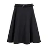 Saia Midi Lisa Versátil Feiyuan Fashion para Mulheres Baixas Estilo Novo Outono Early Elegante para o Trabalho Cintura Alta Emagrecedora Saia Evasê