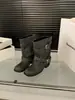 Botas de Motocicleta Negras Chuyuji de Media Caña Estilo Caballero para Mujer 2026 Otoño Invierno Nuevo Estilo Botas de Pierna con Remaches Botas Apilables