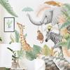 Tropical floresta tropical girafa elefante crianças quarto adesivos de parede adesivos de sala de estar quarto decoração autoadesivos MY