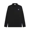 Camisa Polo Bordada con Logo Pequeño Clásico de Primavera y Otoño Piedra Piedra Transfronteriza Camiseta Casual de Negocios Suelta de Manga Larga para Hombres y Mujeres